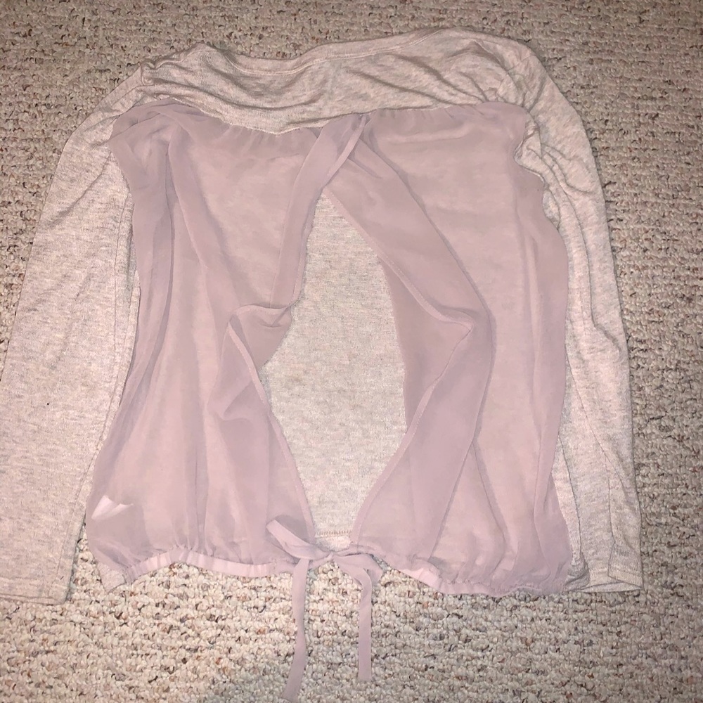 Taupe sweater with sheet back